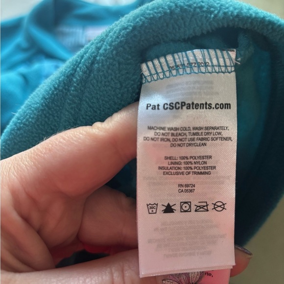 Columbia Warmer Days Quilted Fleece Jacket Full Zip Up Teal Size Large - Picture 6 of 7